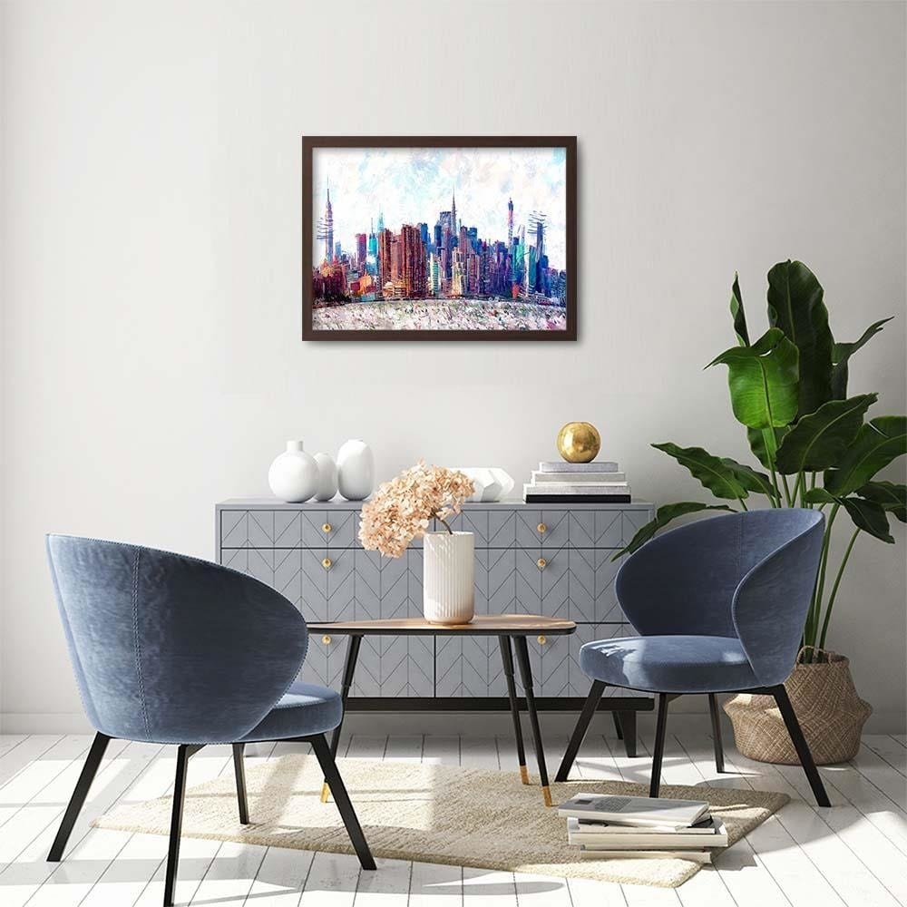 Glezna brūnā rāmī - New York City 2 Home Trends DECO