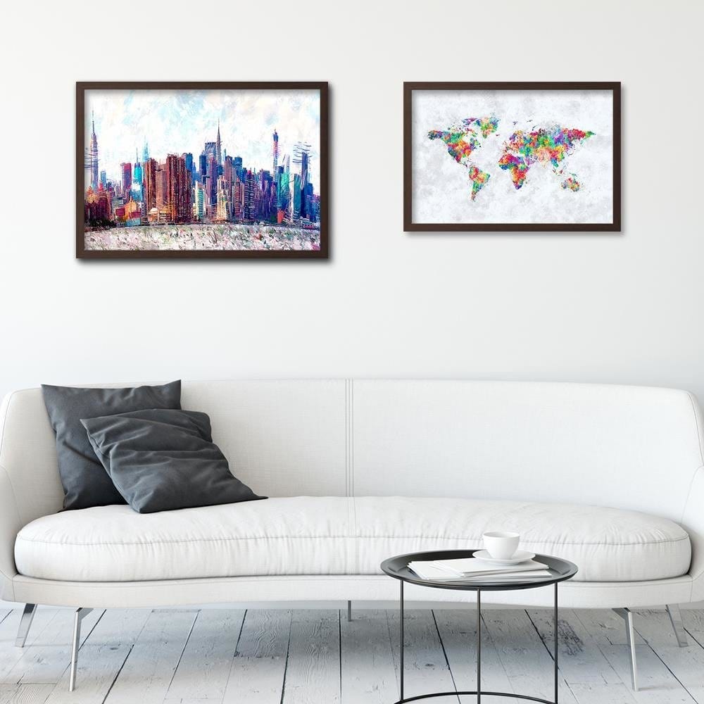 Glezna brūnā rāmī - New York City 2 Home Trends DECO
