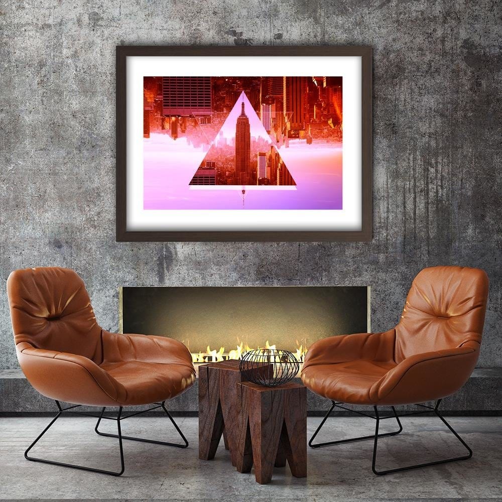 Glezna brūnā rāmī - New York City Geometrical Home Trends DECO