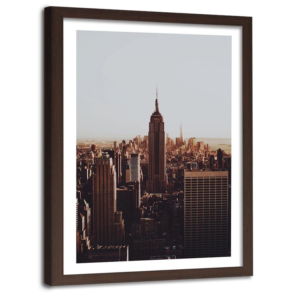Glezna brūnā rāmī - New York Empire State Building Home Trends DECO