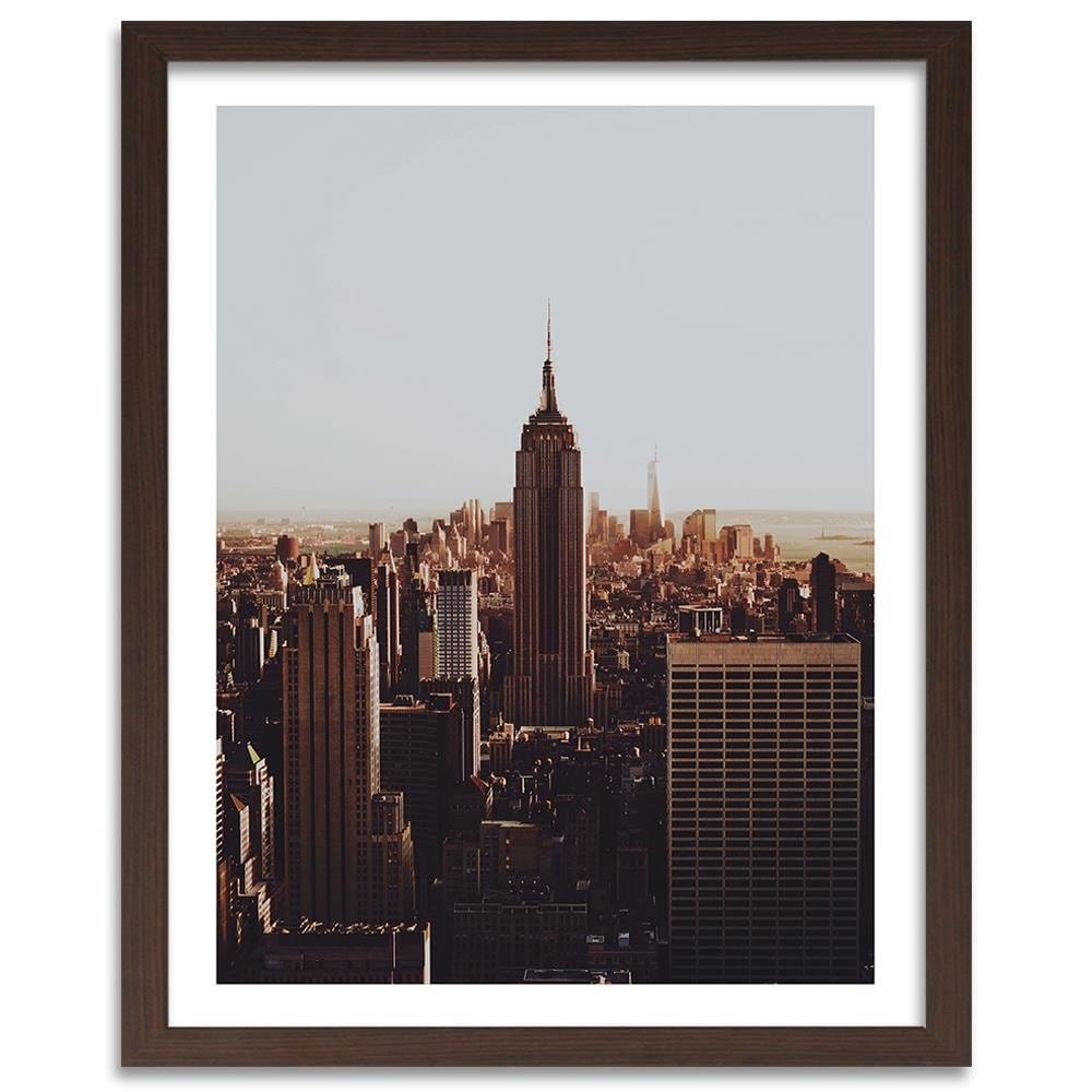 Glezna brūnā rāmī - New York Empire State Building Home Trends DECO