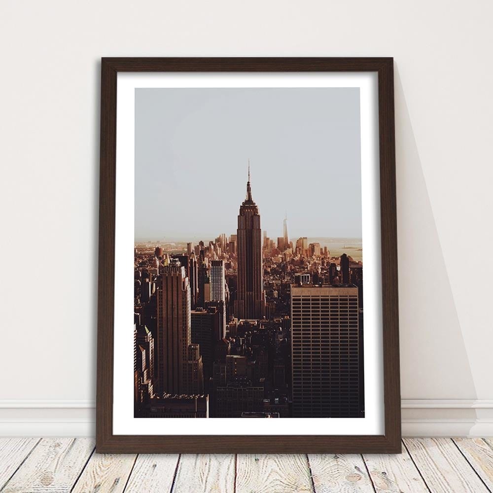 Glezna brūnā rāmī - New York Empire State Building Home Trends DECO