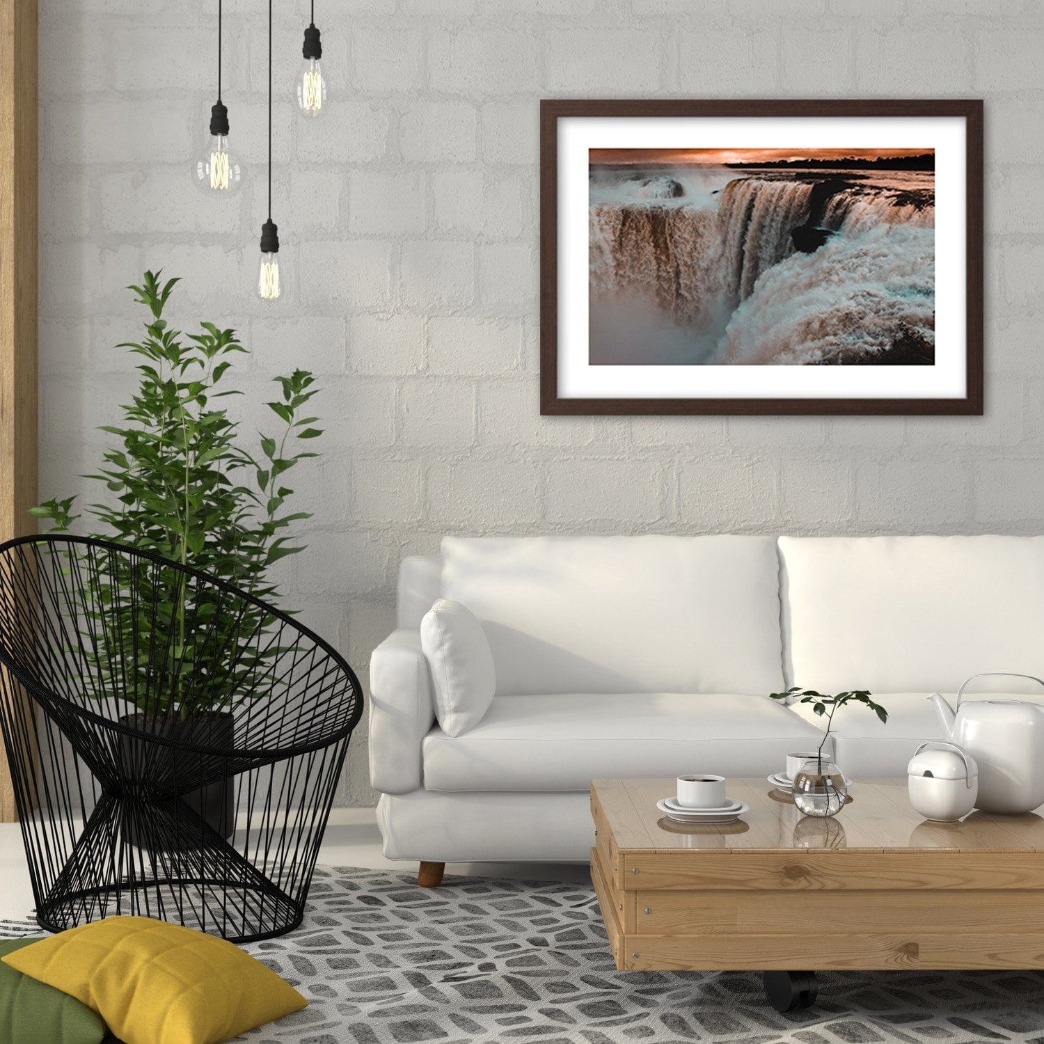 Glezna brūnā rāmī - Niagara Falls Home Trends DECO