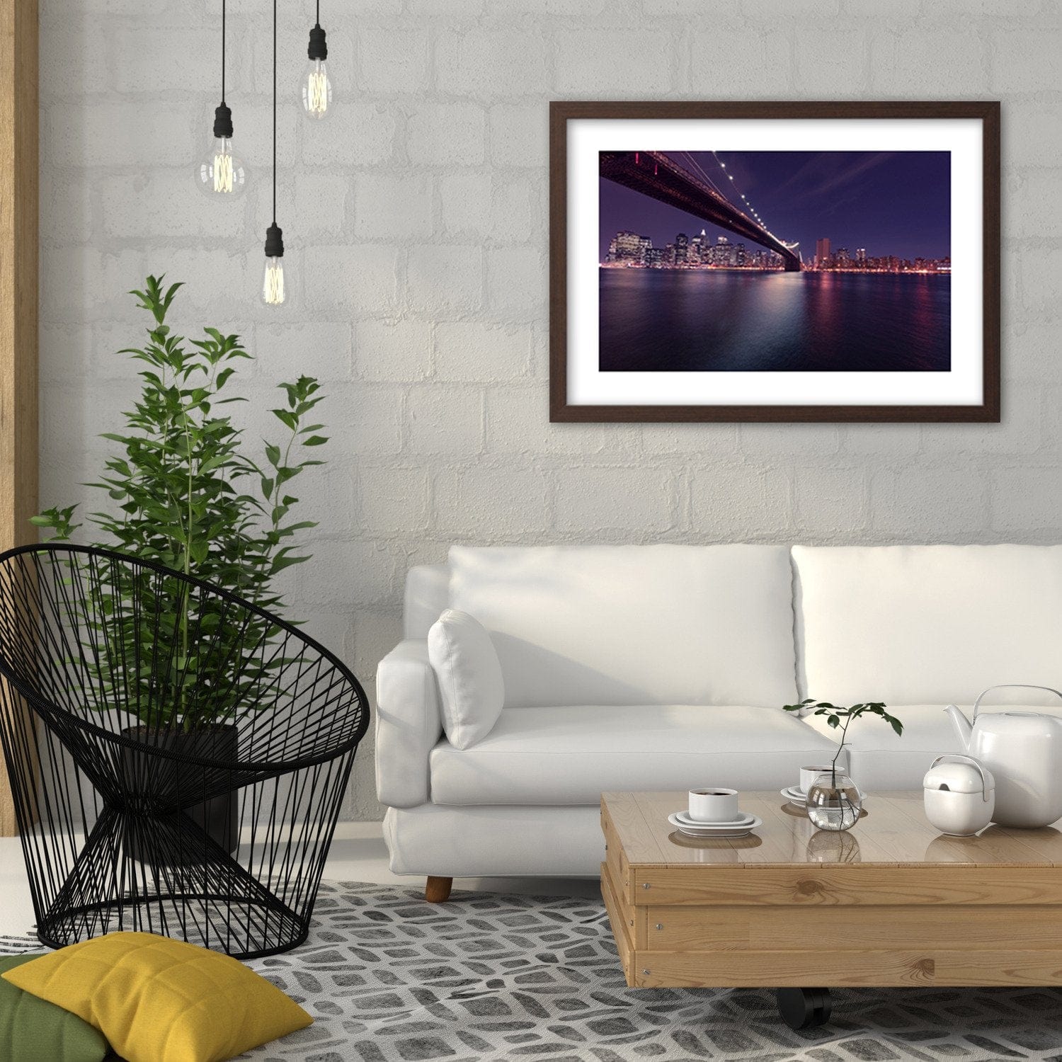 Glezna brūnā rāmī - Night City Home Trends DECO