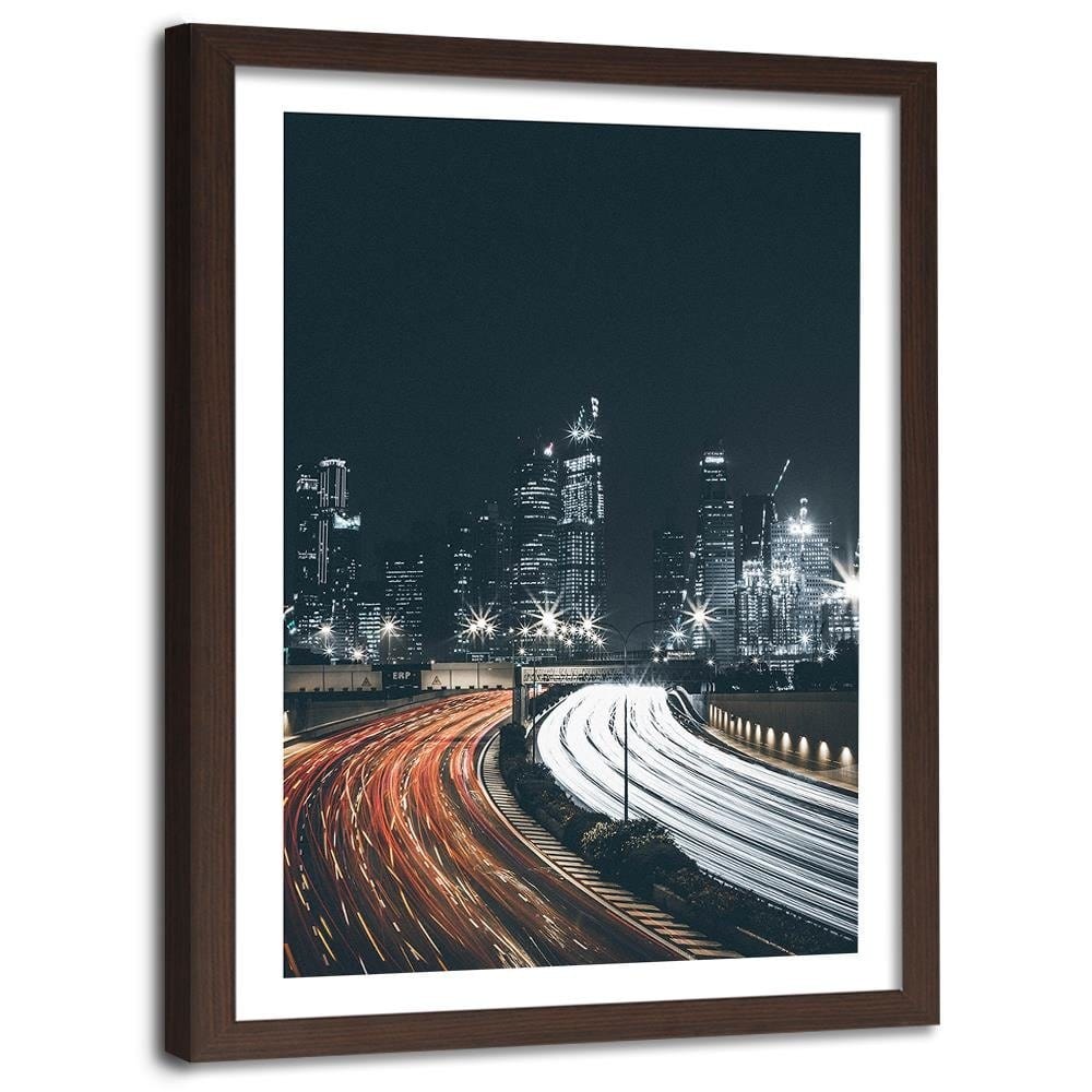 Glezna brūnā rāmī - Night City Home Trends DECO
