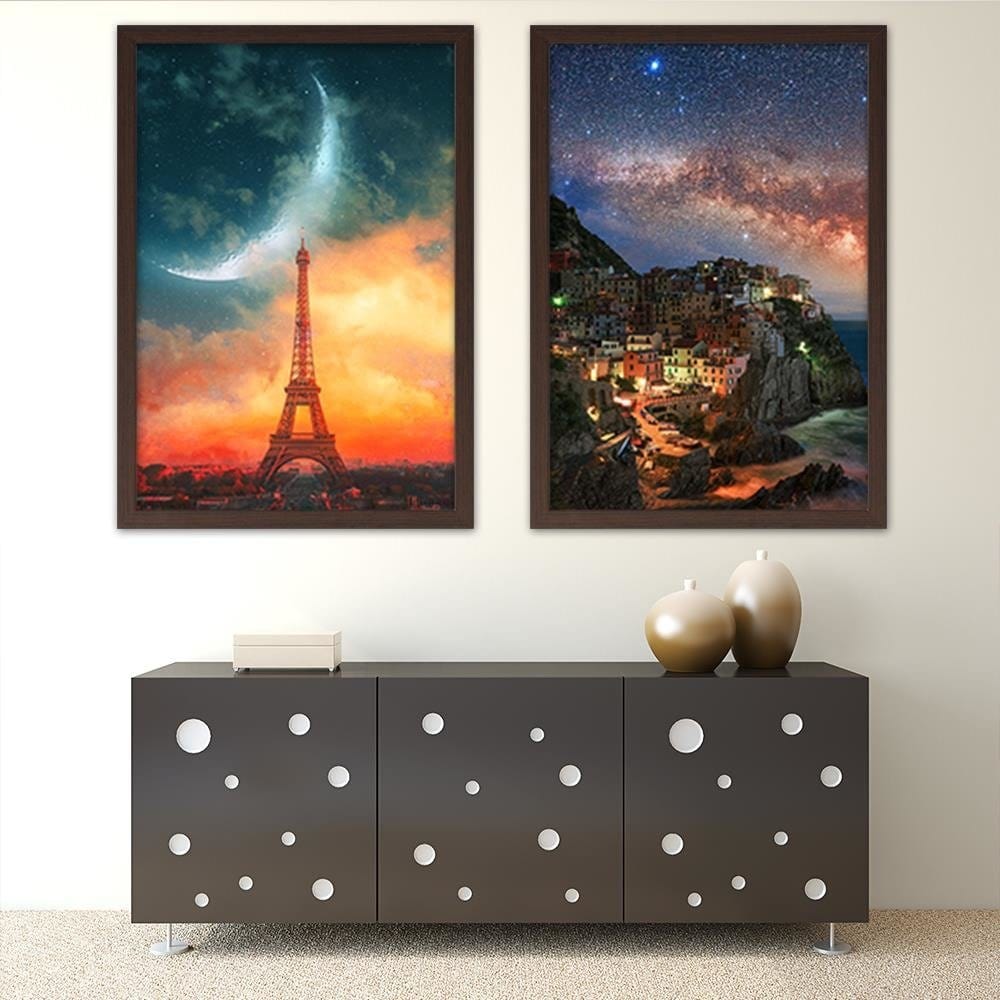 Glezna brūnā rāmī - Night In Paris Home Trends DECO
