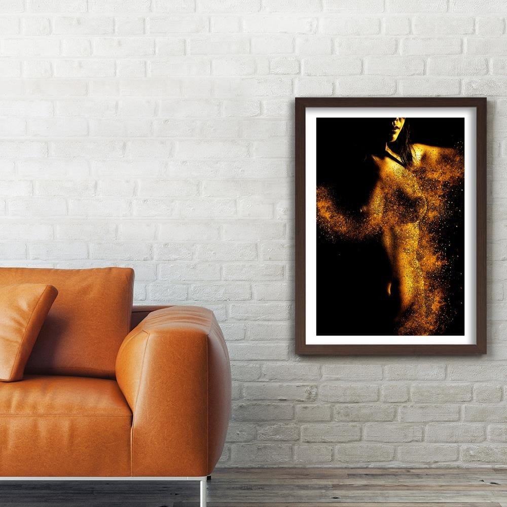 Glezna brūnā rāmī - Nudity In Gold Dust Home Trends DECO