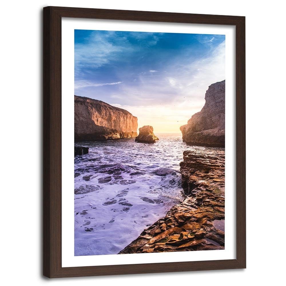 Glezna brūnā rāmī - Ocean And Rocks Home Trends DECO