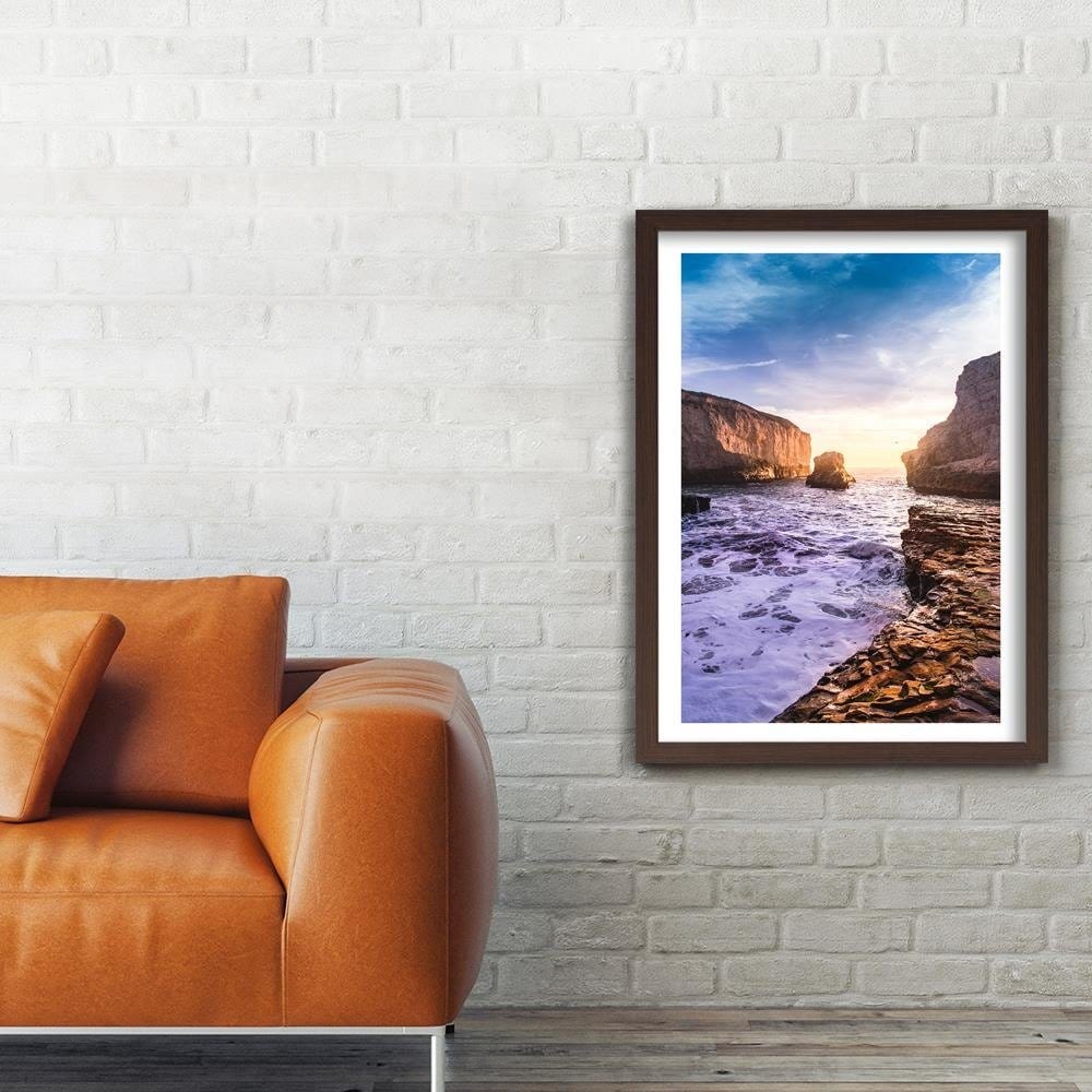 Glezna brūnā rāmī - Ocean And Rocks Home Trends DECO