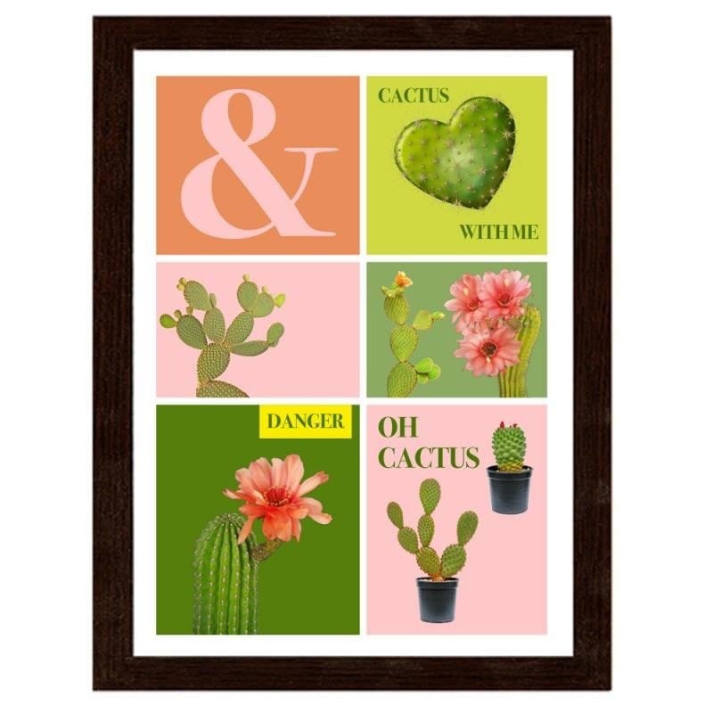 Glezna brūnā rāmī - Oh cactus Home Trends DECO