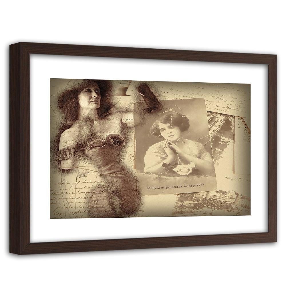 Glezna brūnā rāmī - Old Photo Of A Woman Home Trends DECO