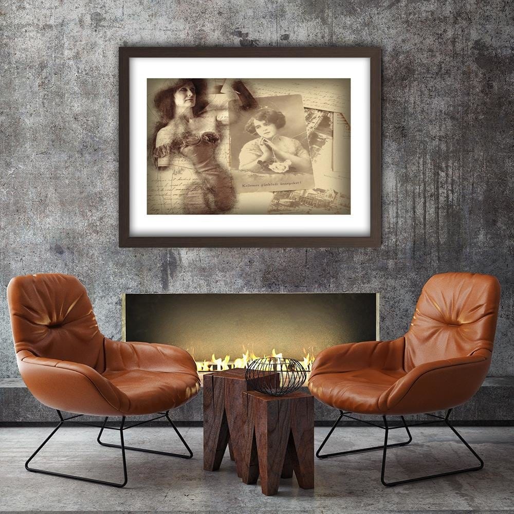Glezna brūnā rāmī - Old Photo Of A Woman Home Trends DECO