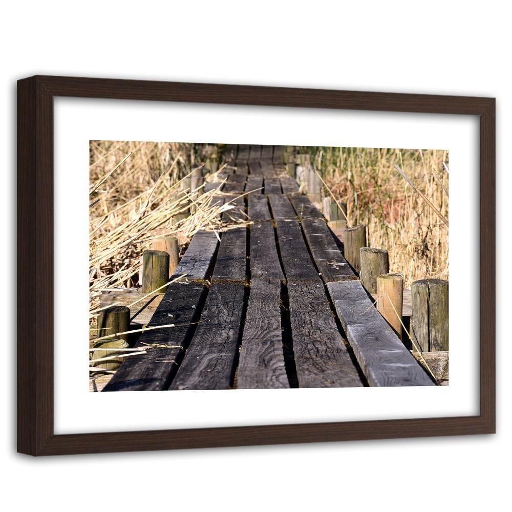 Glezna brūnā rāmī - Old Plank Bridge Home Trends DECO
