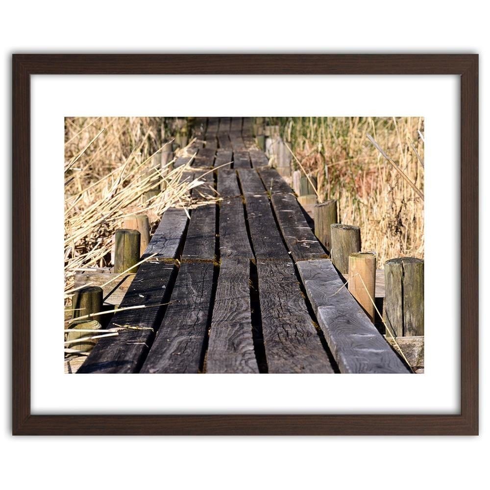 Glezna brūnā rāmī - Old Plank Bridge Home Trends DECO