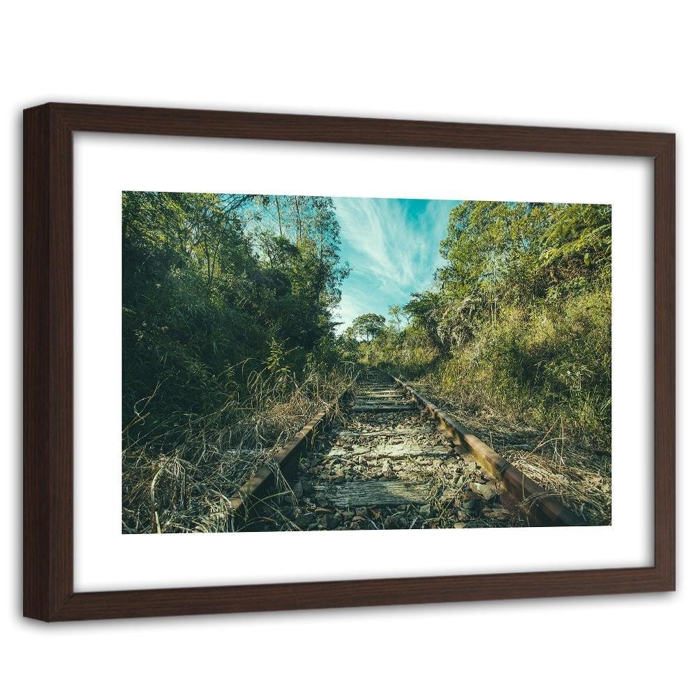 Glezna brūnā rāmī - Old Railroad Tracks Home Trends DECO