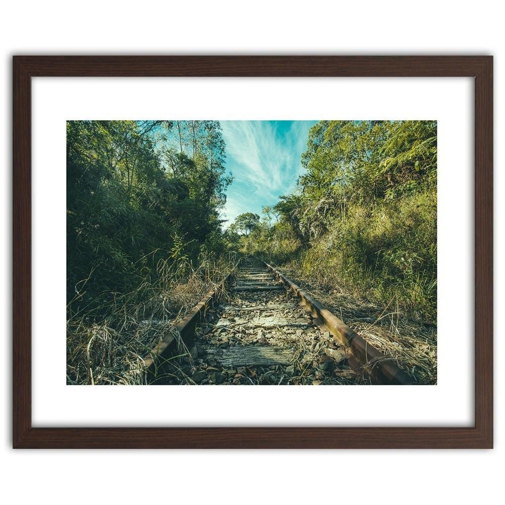 Glezna brūnā rāmī - Old Railroad Tracks Home Trends DECO