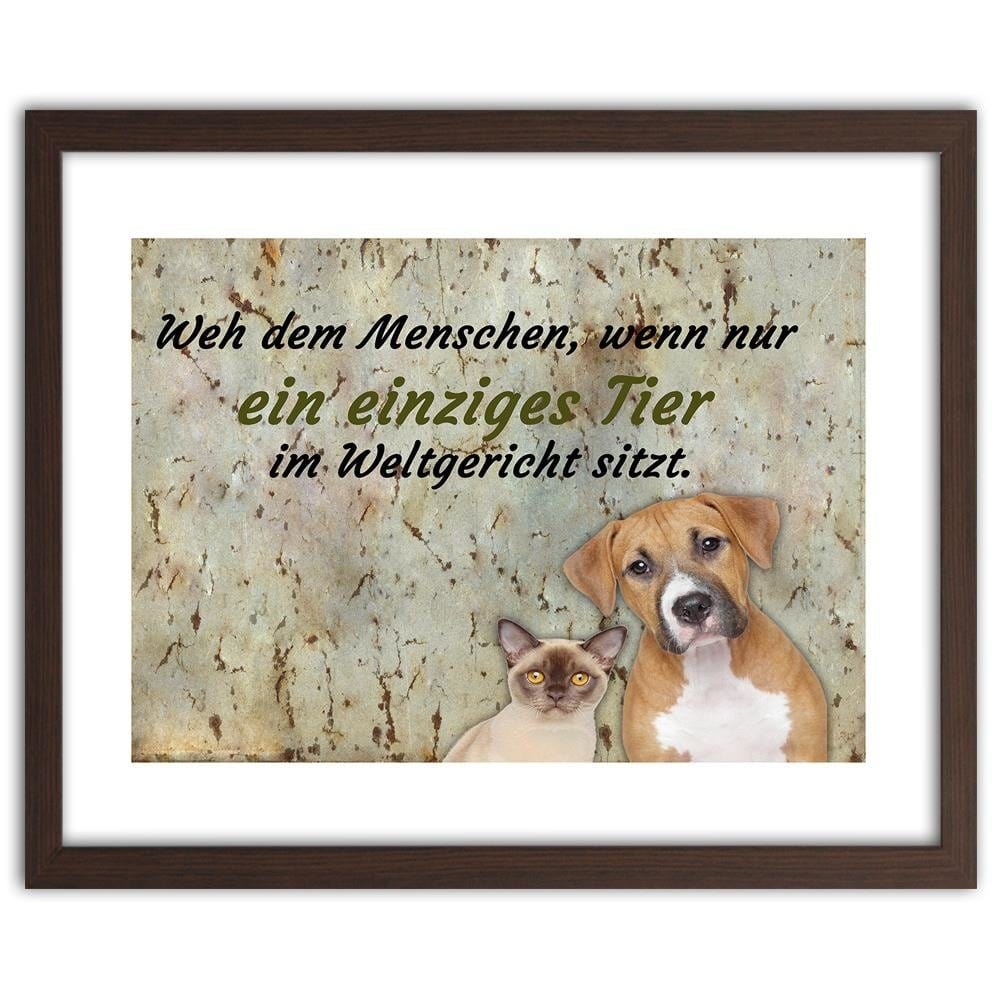 Glezna brūnā rāmī - Operative Dog And Cat Home Trends DECO