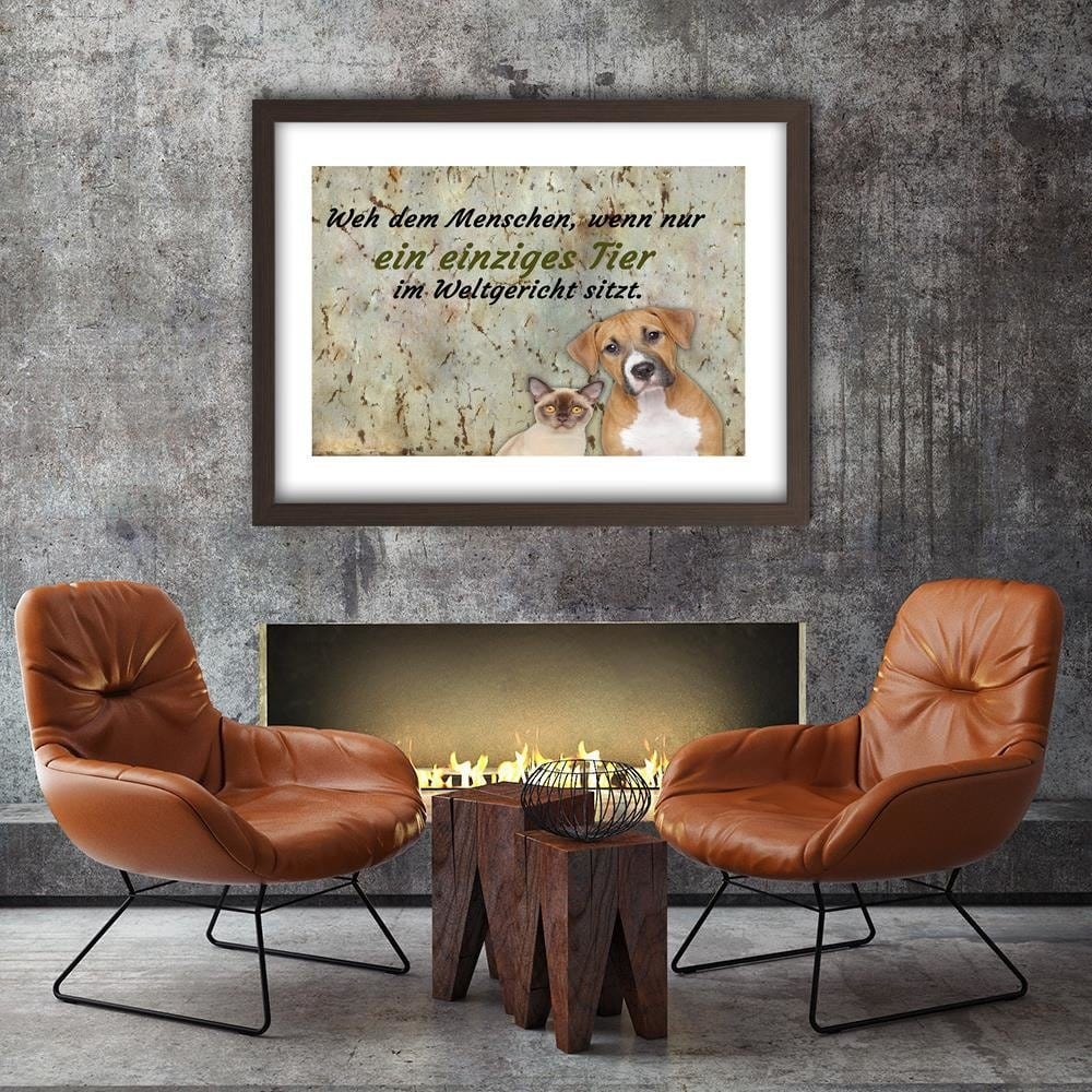 Glezna brūnā rāmī - Operative Dog And Cat Home Trends DECO