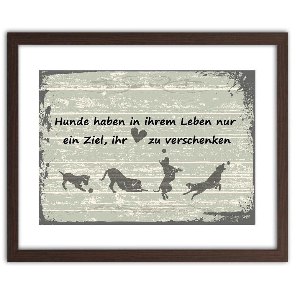 Glezna brūnā rāmī - Operative Dog With Ball Home Trends DECO