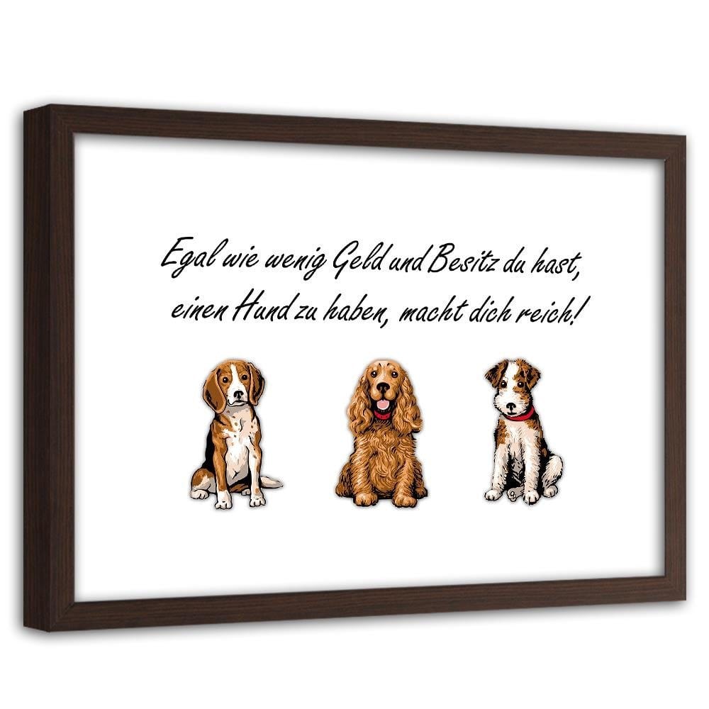 Glezna brūnā rāmī - Operative Part Of Three Dogs Home Trends DECO