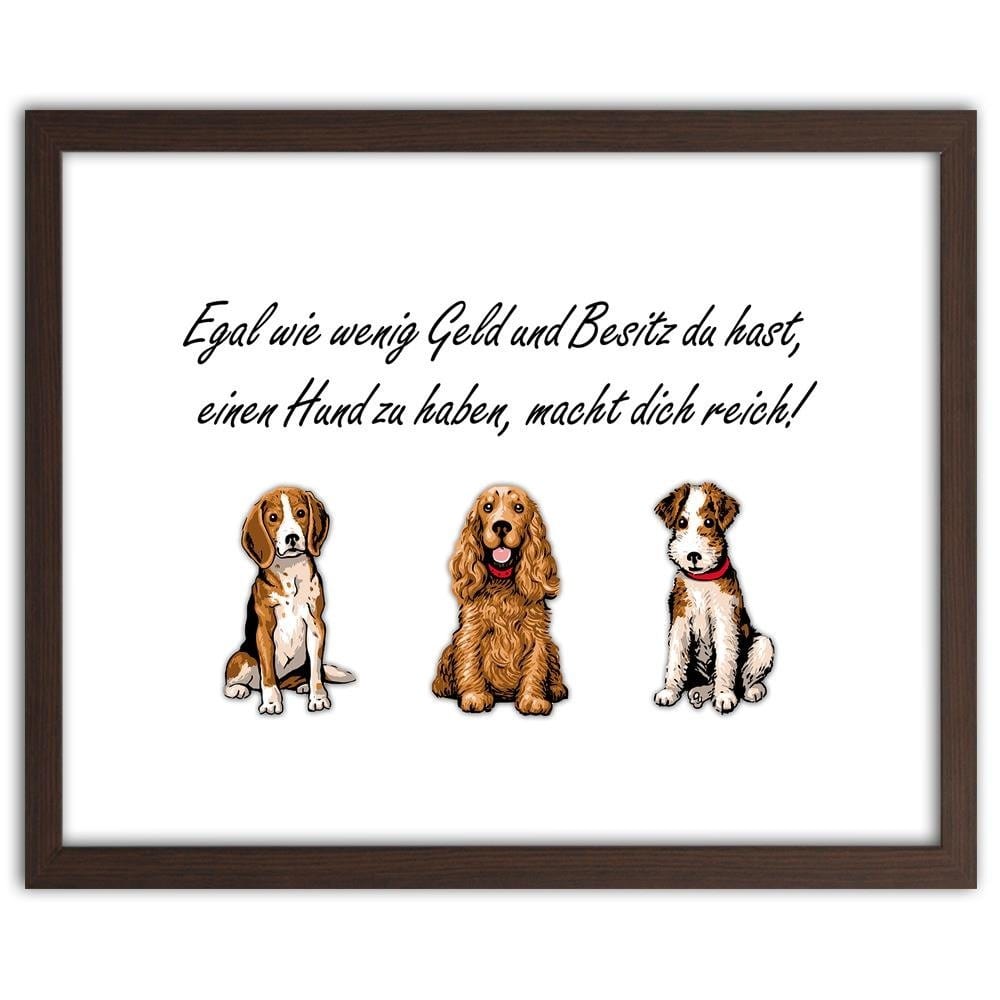 Glezna brūnā rāmī - Operative Part Of Three Dogs Home Trends DECO