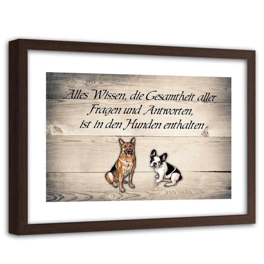Glezna brūnā rāmī - Operative Part Of Two Dogs Home Trends DECO