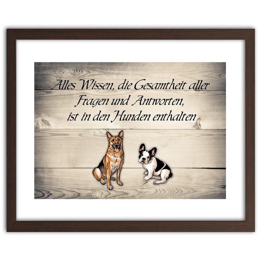 Glezna brūnā rāmī - Operative Part Of Two Dogs Home Trends DECO