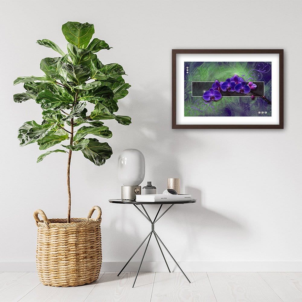 Glezna brūnā rāmī - Orchid Purple Home Trends DECO