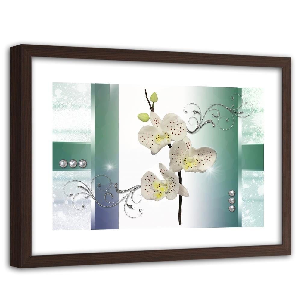 Glezna brūnā rāmī - Orchid Speckled Home Trends DECO