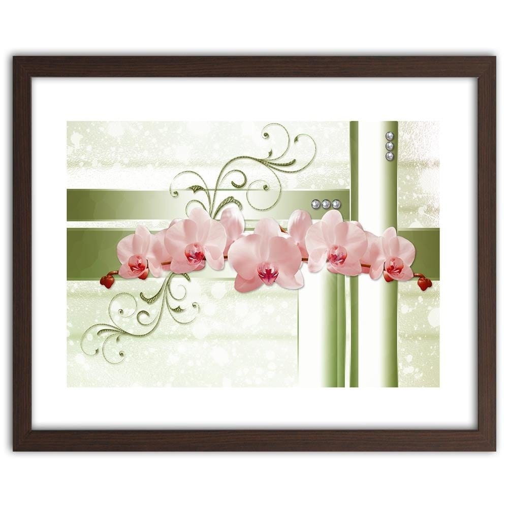 Glezna brūnā rāmī - Orchids Abstraction 4 Home Trends DECO