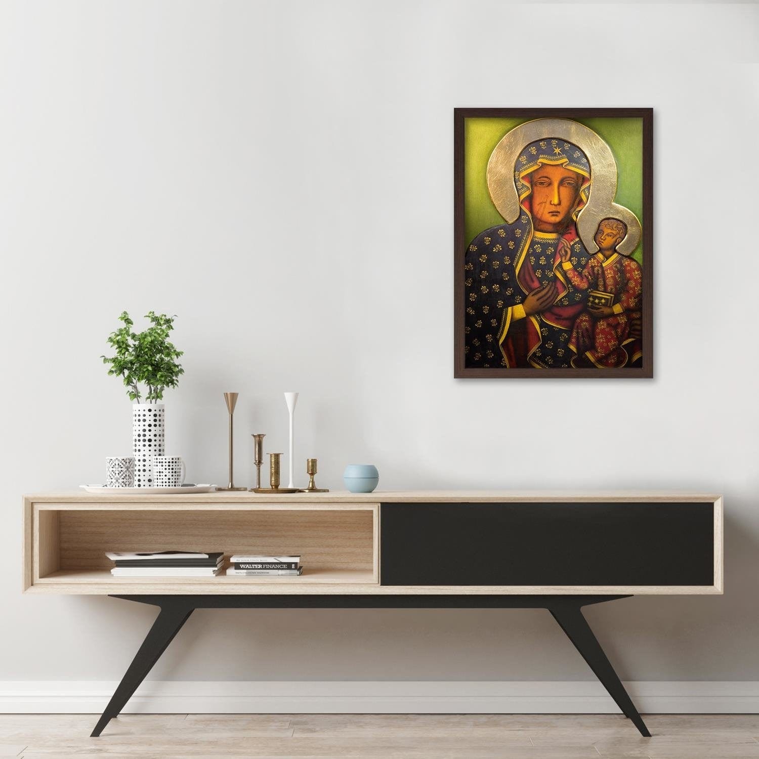 Glezna brūnā rāmī - Our Lady Of Czestochowa Home Trends DECO