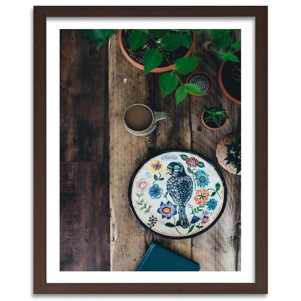 Glezna brūnā rāmī - Painted Bird Home Trends DECO