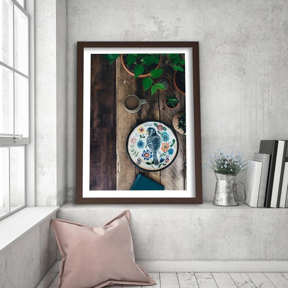 Glezna brūnā rāmī - Painted Bird Home Trends DECO