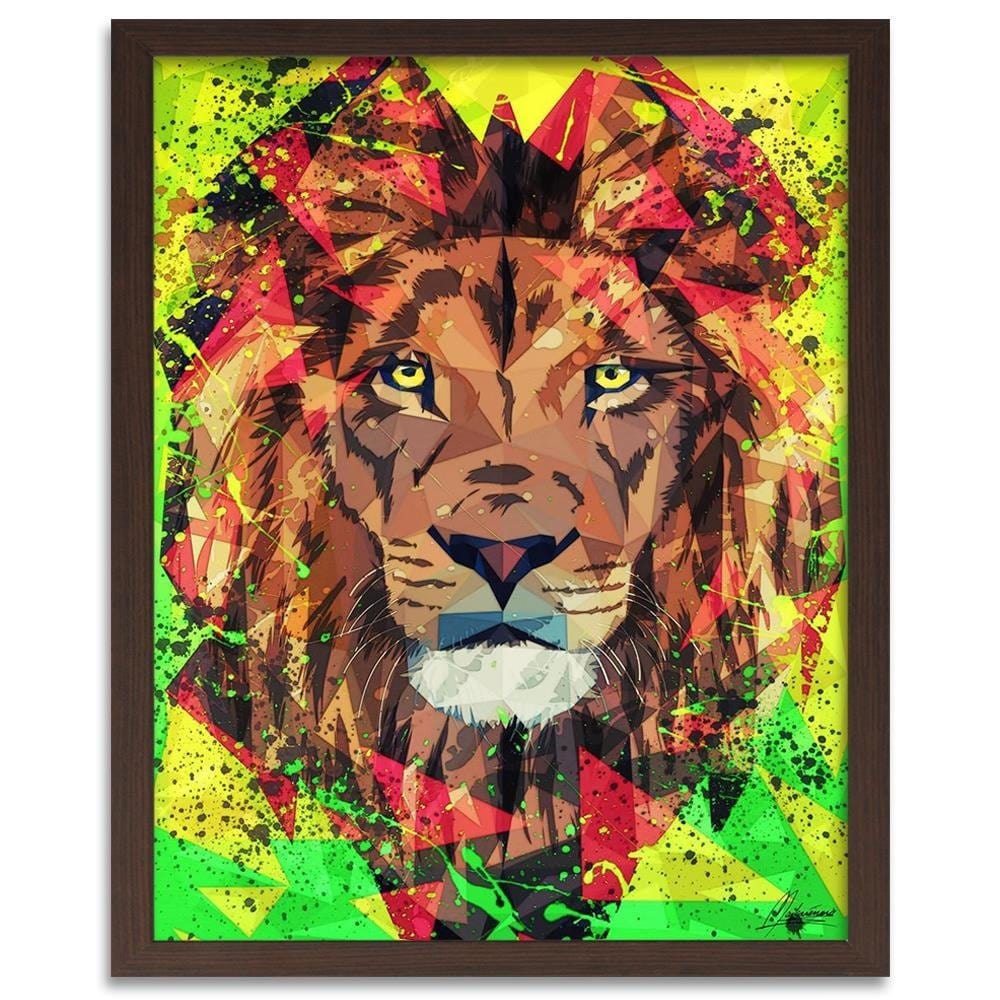 Glezna brūnā rāmī - Painted Lion Home Trends DECO