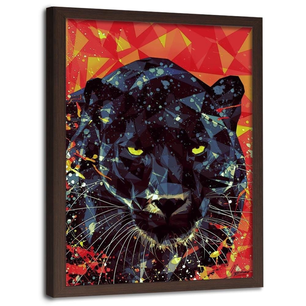 Glezna brūnā rāmī - Painted Panther Home Trends DECO