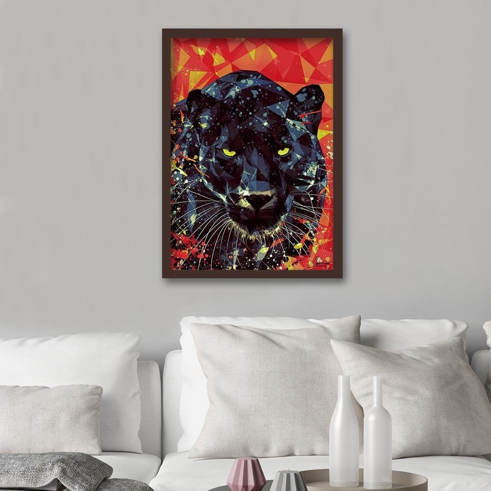 Glezna brūnā rāmī - Painted Panther Home Trends DECO