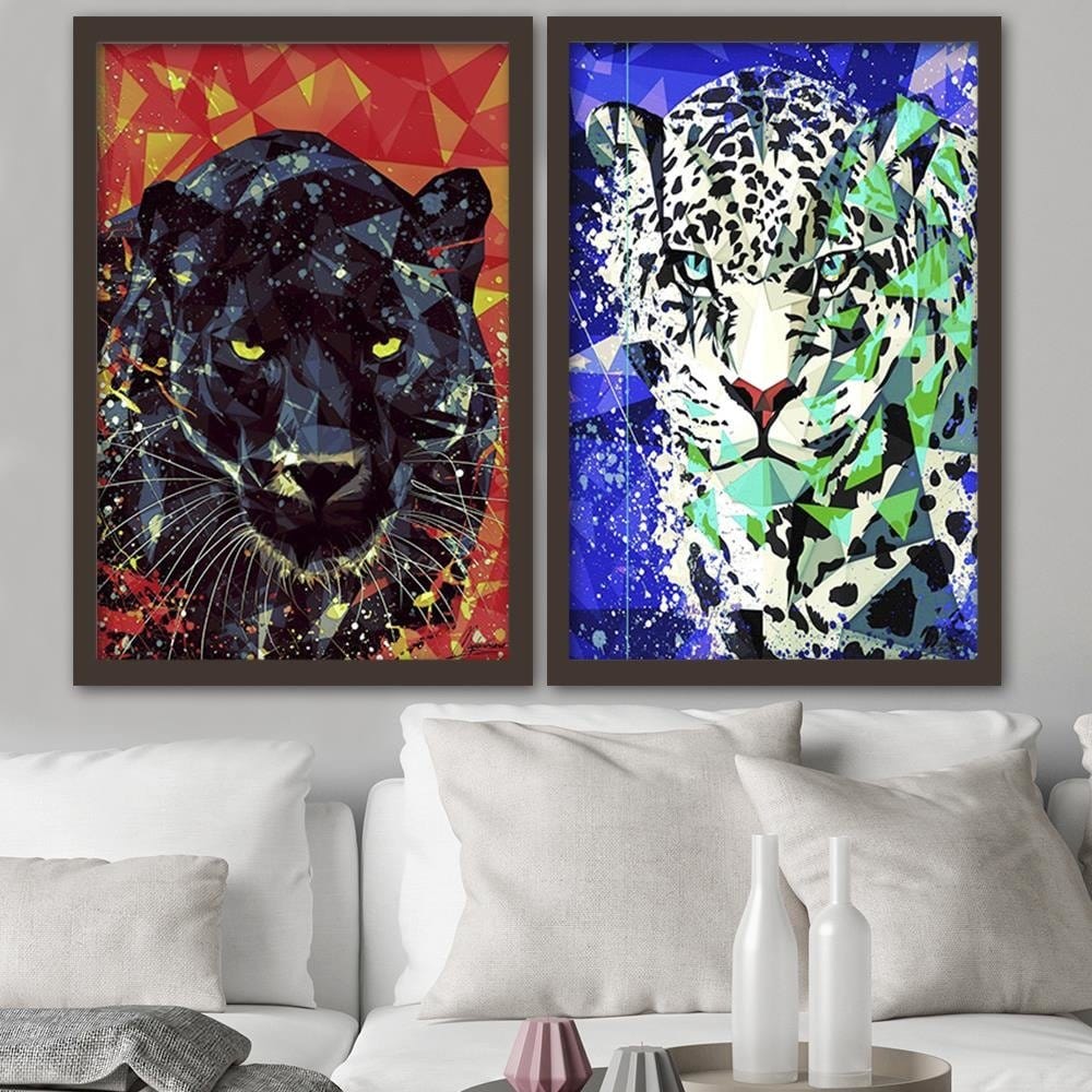 Glezna brūnā rāmī - Painted Panther Home Trends DECO