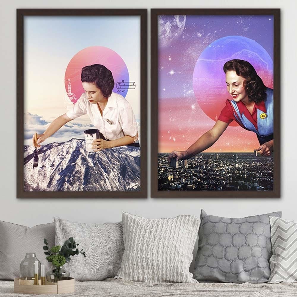 Glezna brūnā rāmī - Painted Peaks Home Trends DECO