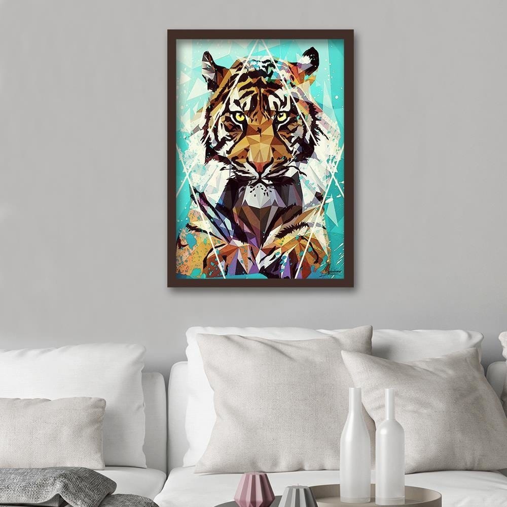 Glezna brūnā rāmī - Painted Tiger Home Trends DECO