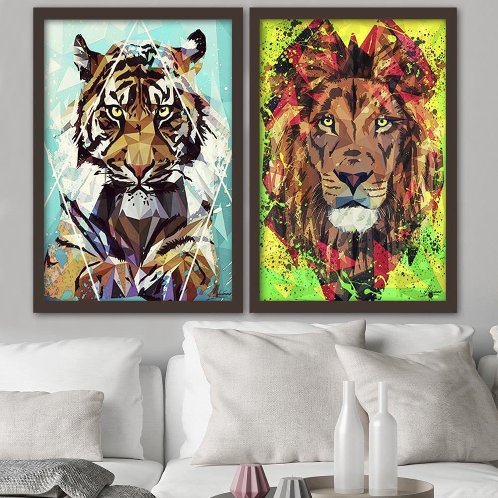 Glezna brūnā rāmī - Painted Tiger Home Trends DECO