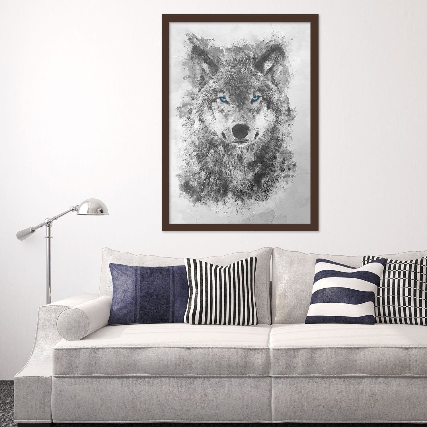 Glezna brūnā rāmī - Painted Wolf Home Trends DECO