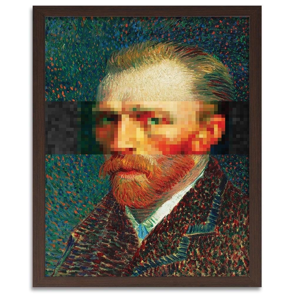 Glezna brūnā rāmī - Painter Self-Portrait Image Blue Home Trends DECO