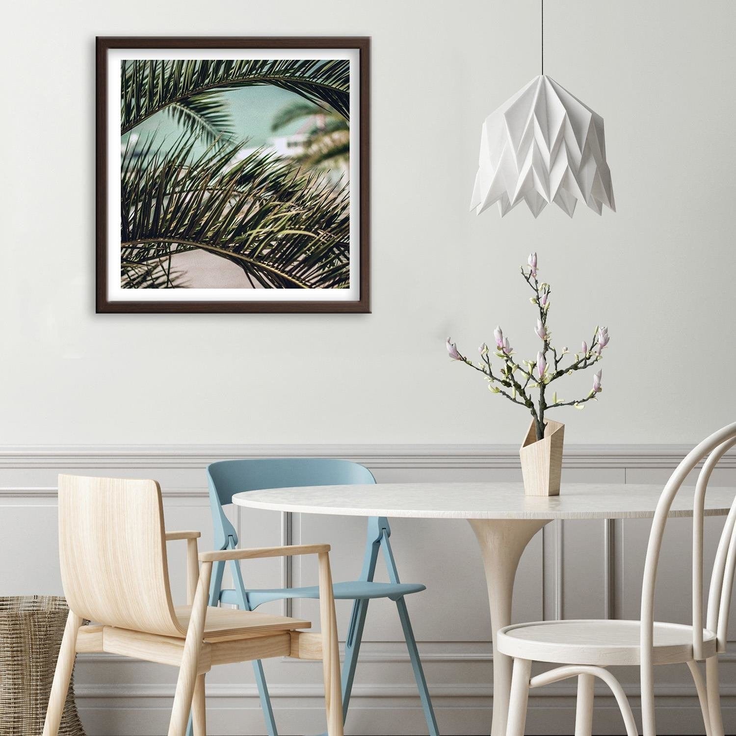 Glezna brūnā rāmī - Palm Leaves 2 Home Trends DECO