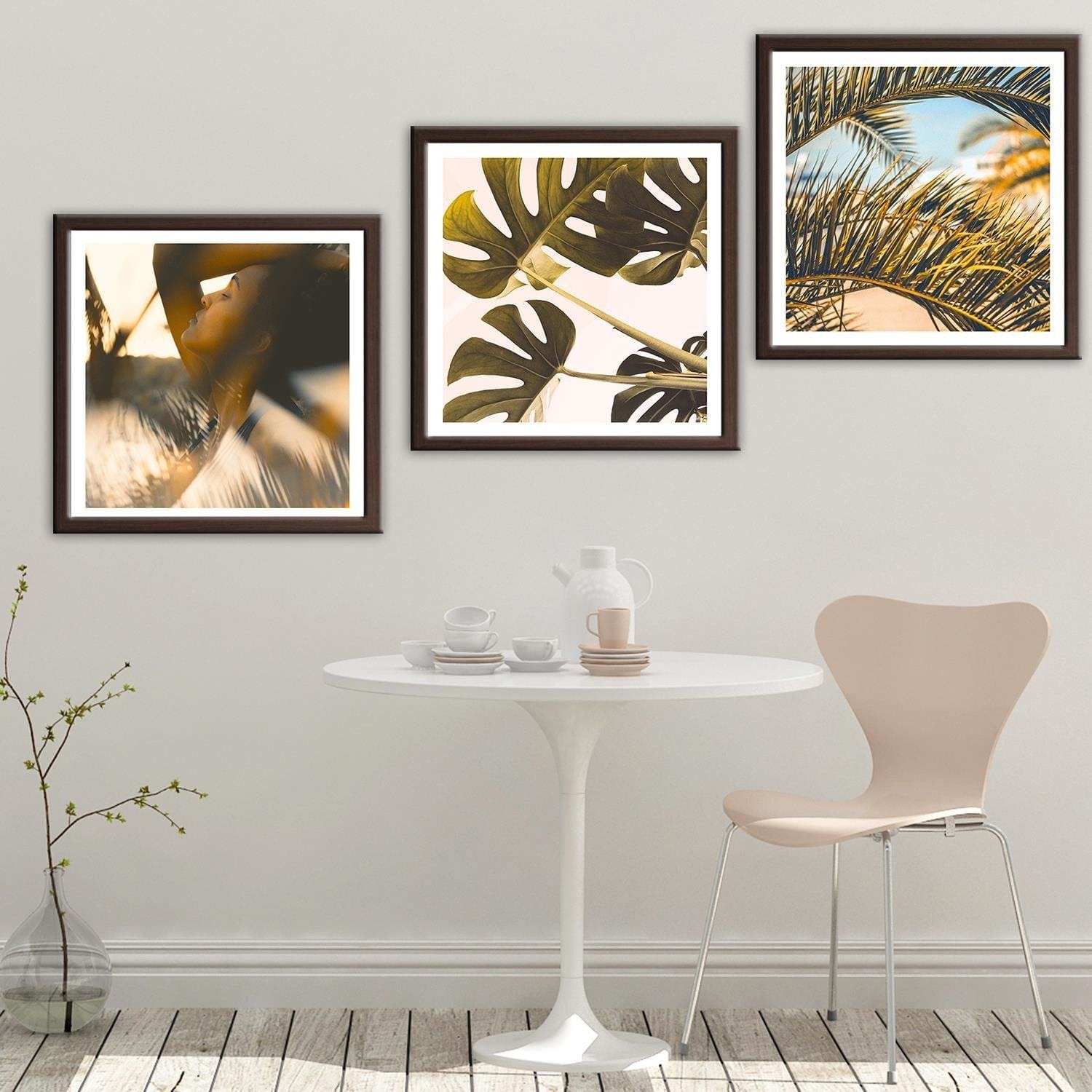 Glezna brūnā rāmī - Palm Leaves Home Trends DECO