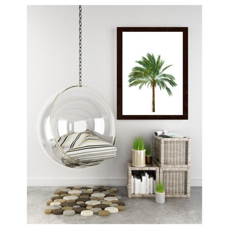 Glezna brūnā rāmī - Palm on white background Home Trends DECO