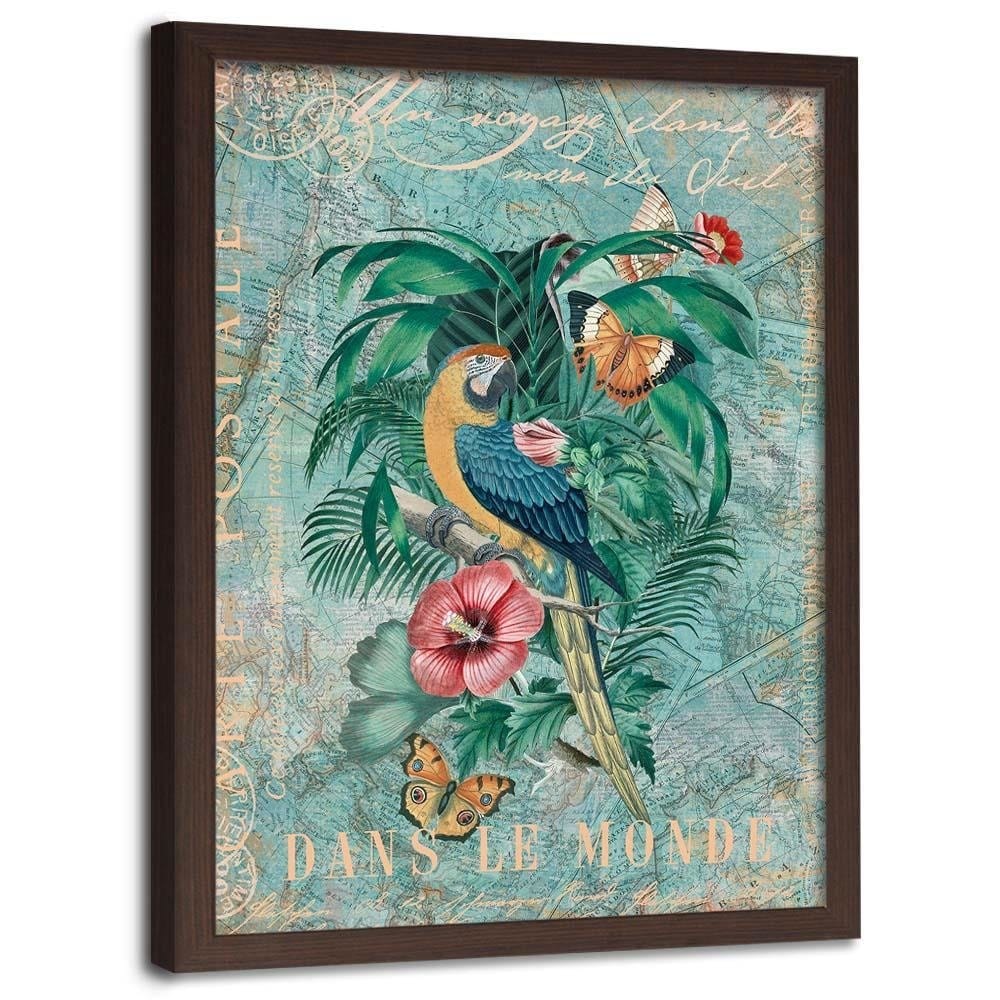 Glezna brūnā rāmī - Paradise Climate Home Trends DECO