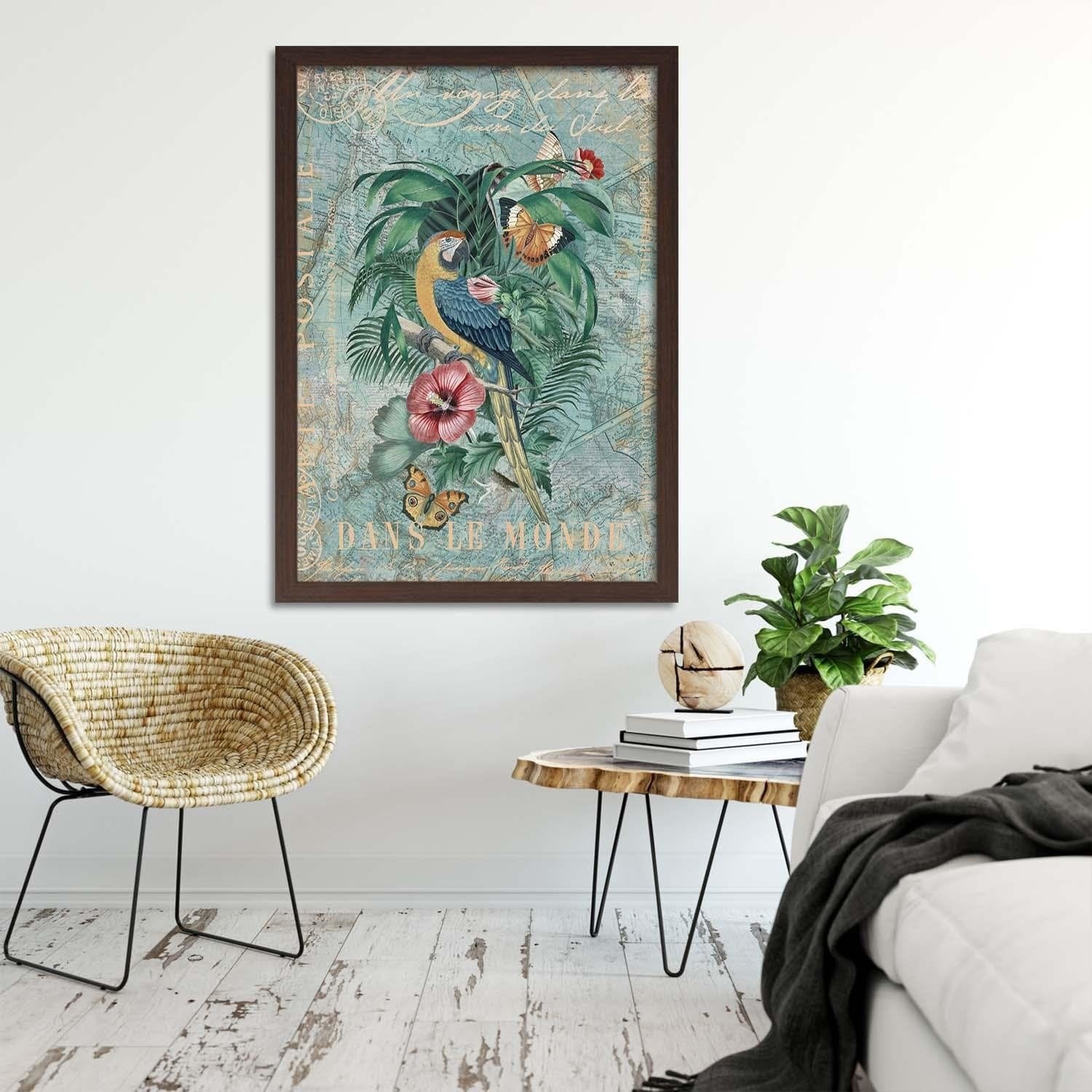 Glezna brūnā rāmī - Paradise Climate Home Trends DECO