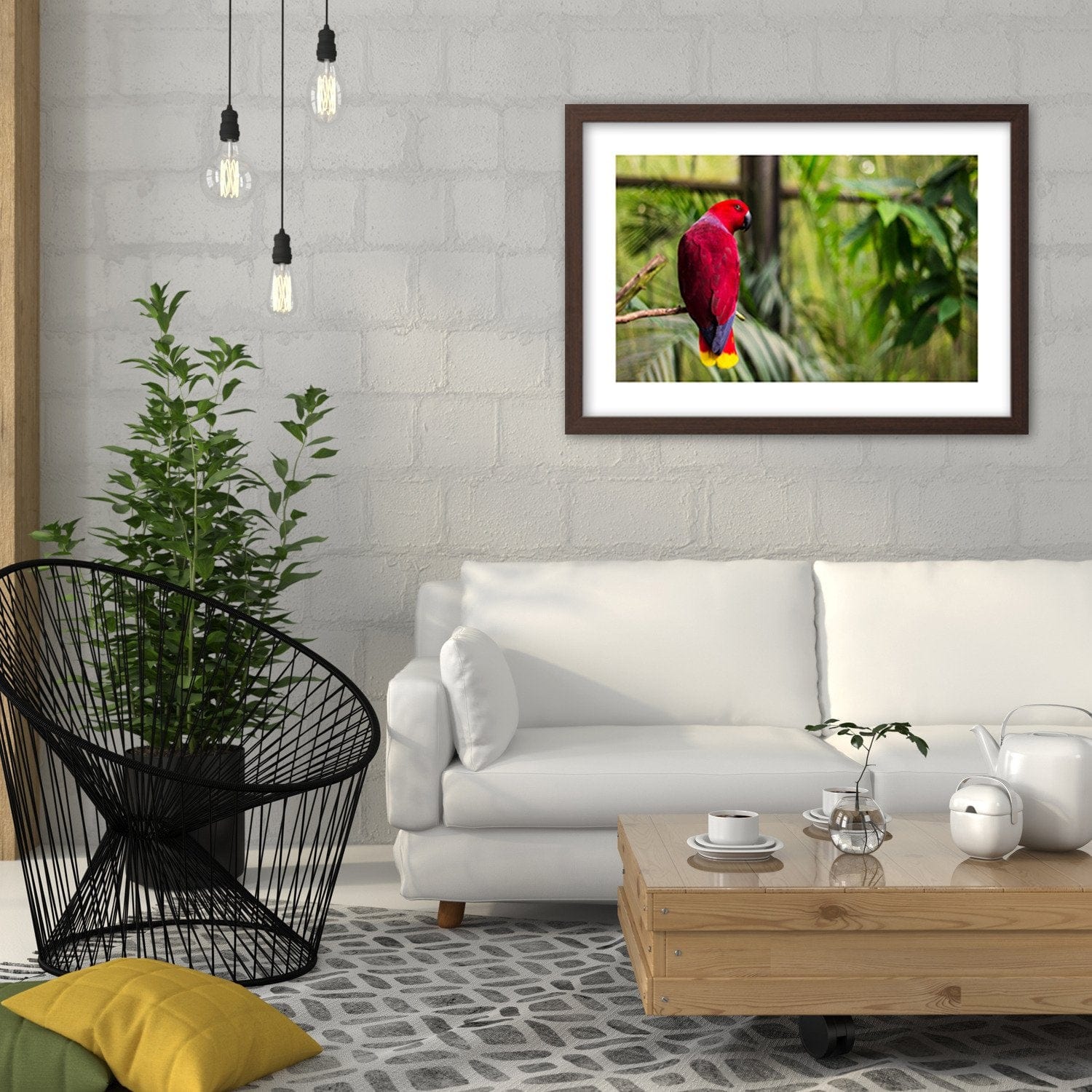 Glezna brūnā rāmī - Paradise Parrot Home Trends DECO