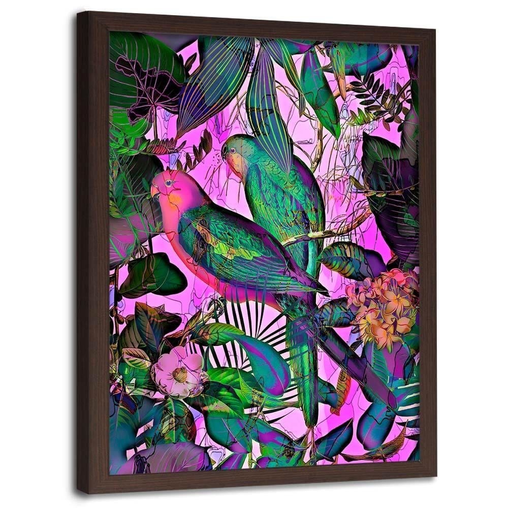 Glezna brūnā rāmī - Paradise Parrots Home Trends DECO