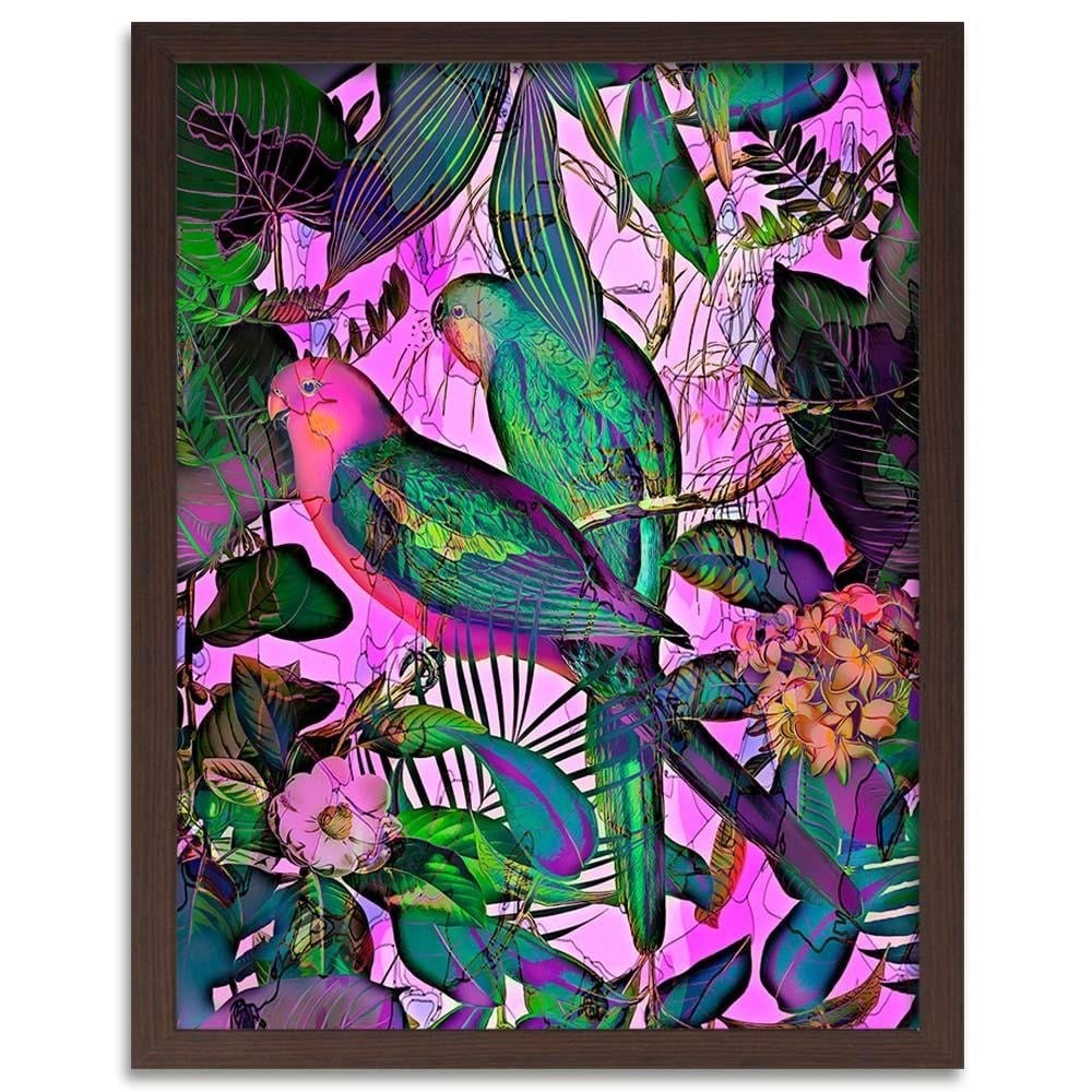 Glezna brūnā rāmī - Paradise Parrots Home Trends DECO